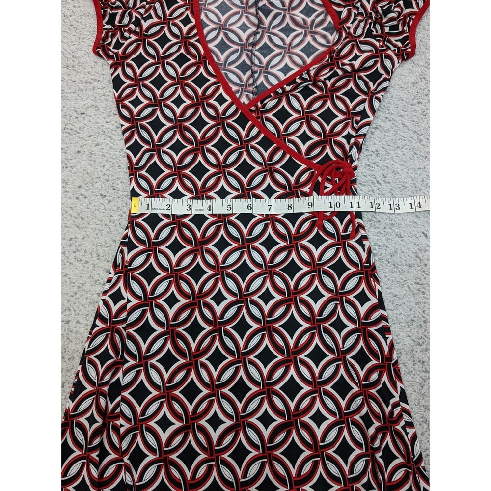 Taboo Vintage Mini Dress Made in USA Small Red Black Geometric‎ Gothic Emo Y2K - Picture 11 of 16